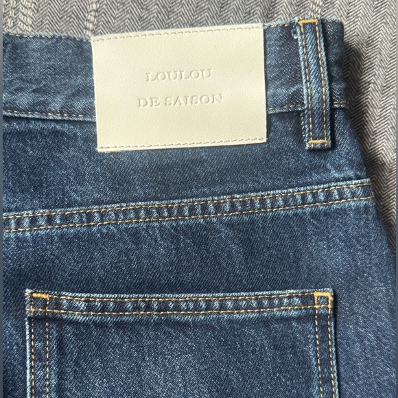 Loulou Studio Relaxed Blue Women's Jeans - Picture 7 of 10